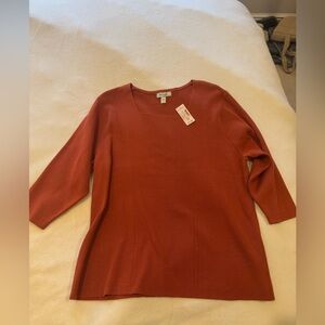 NWT Dressbarn Terracotta Knit Quarter Sleeve
